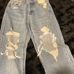 brand new blue jeans 90s baggy style